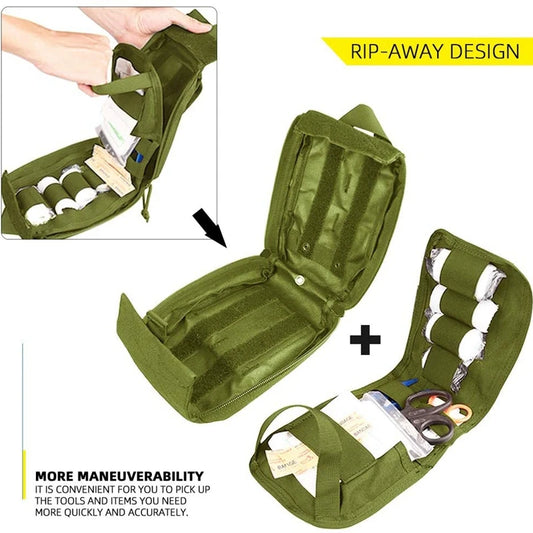 Tactical Molle First Aid Kit Medical Bag Emergency Camping EDC Pouch Survival Tool Pack Tourniquet Pouch for Outdoor