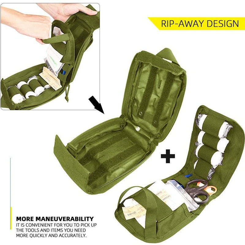 Tactical Molle First Aid Kit Medical Bag Emergency Camping EDC Pouch Survival Tool Pack Tourniquet Pouch for Outdoor